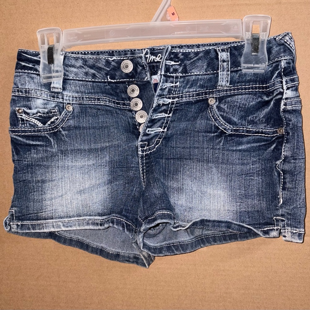 Amethyst Jeans Blue Jean Shorts Distressed Cut-Off Sz 3